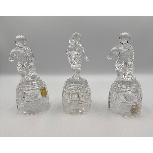 Princess House Crystal Figurines Moment of Pride Soccer Players 3pc Set